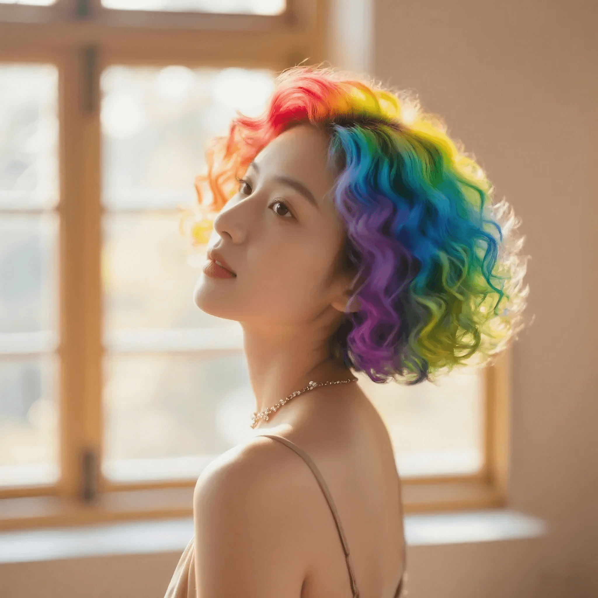 편집본 - 무지개색 곱슬 단발머리